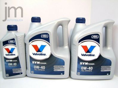 1L + 8L (9 Liter) Valvoline Synpower 0W40 Motoröl Öl SAE 0W-40 Oil