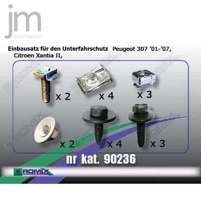 Einbausatz Unterfahrschutz Motorabdeckung für Citroen 93-01 Peugeot 307 01-08