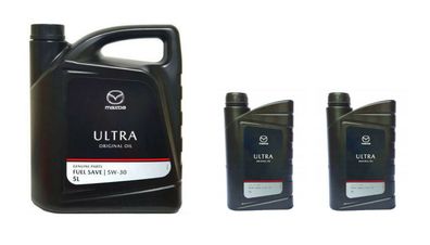 5L + 1L + 1L (7 Liter) Motoröl für MAZDA Original OIL Ultra 5W-30 Dexelia
