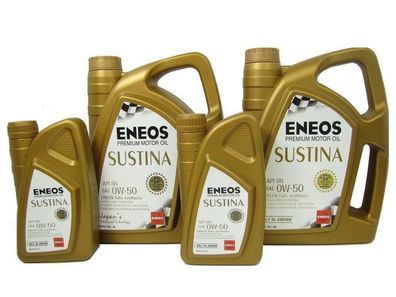2x 4L + 2x 1L (10 Liter) ENEOS Sustina 0W-50 0W50 Motoröl Vollsynthetisch Öl