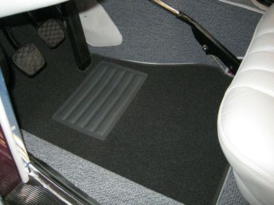 Fußmatten 2-teilig für Mercedes W113 Pagode in Schlinge schwarz Bandeinfassung