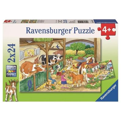Ravensburger Puzzle 2 mal 24 Teile Fröhliches Landleben
