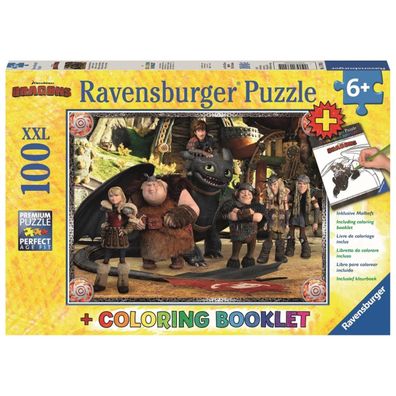Ravensburger 100 Teile XXL Puzzle Hicks und seine Freunde mit Malbuch