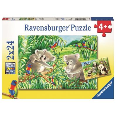 Ravensburger Kinder-Puzzle 2 x 24 Teile Süße Koalas und Pandas