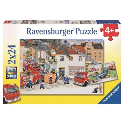 Ravensburger Puzzle 2 mal 24 Teile Bei der Feuerwehr
