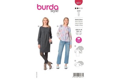 burda style Papierschnittmuster Hängerkleid und Hängerbluse #6077