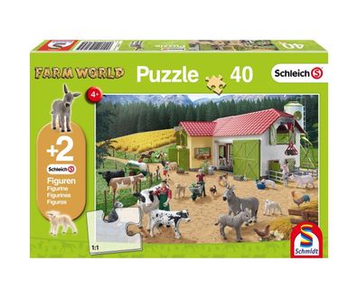 Schmidt Spiele Puzzle 40 Teile Ein Tag auf dem Schleich Bauernhof