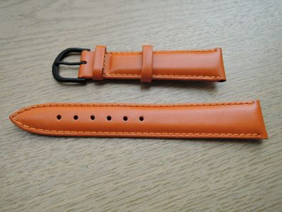 Leder Uhrenarmband orange 18mm b266