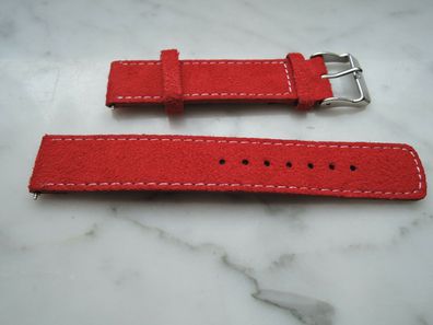 Leder Uhrenarmband Ersatzband rot 22mm b80
