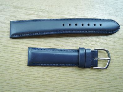 Leder Uhrenarmband blau 18mm b403