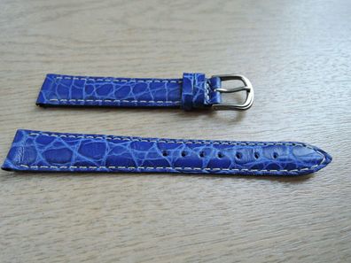 Leder Uhrenarmband blau 14mm