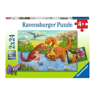 Ravensburger Kinder Puzzle 2 x 24 Teile Spielende Dinos