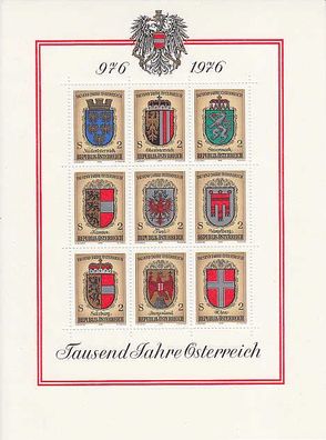 Österreich Austria [1976] MiNr 1522-30 Block 4 ( * * / mnh ) Wappen