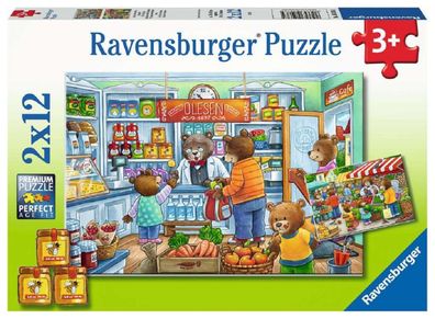 Ravensburger Kinder Puzzle 2 x 12 Teile Komm wir gehen einkaufen