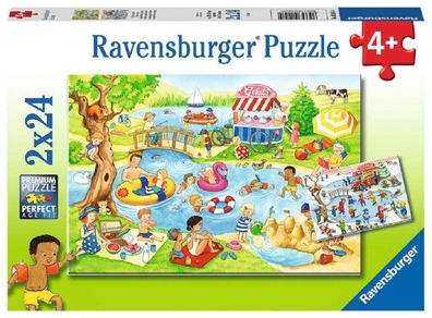 Ravensburger Kinder Puzzle 2 x 24 Teile Freizeit am See