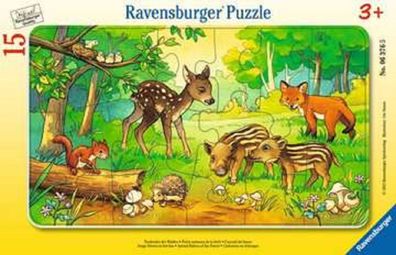 Ravensburger Rahmenpuzzle 15 Teile Tierkinder des Waldes