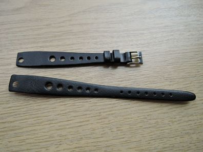 Hirsch Leder Uhrenarmband schwarz 12mm b 170