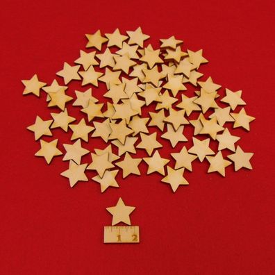 70 Stck Holz Sterne Symmetrischer Stern in 2cm Weihnachtsstern Advent Tischdeko