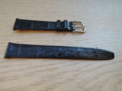 Leder Uhrenarmband schwarz 14mm b13