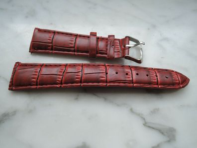 Leder Uhrenarmband Ersatzband rot 20mm b137