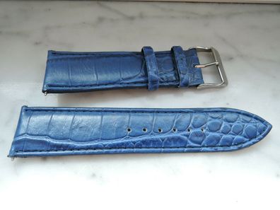 Leder Uhrenarmband Ersatzband blau 24mm b21