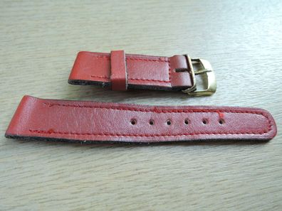 Leder Uhrenarmband rot 17mm b202