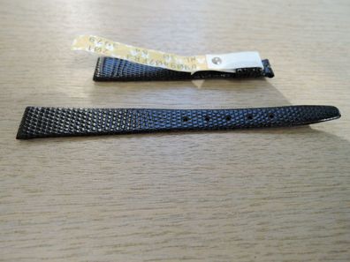 Leder Uhrenarmband Eidechse schwarz 12mm b357