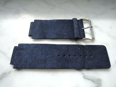 Leder Uhrenarmband Ersatzband blau 22mm b52