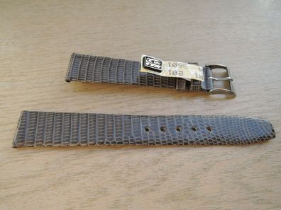 Leder Uhrenarmband Eidechse Ersatzband grau 16mm b258