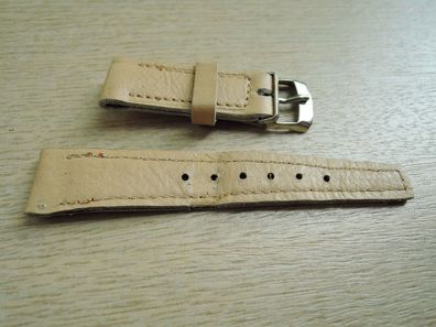 Leder Uhrenarmband creme 16mm b153