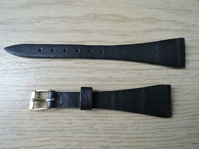 Leder Uhrenarmband schwarz 18mm b92
