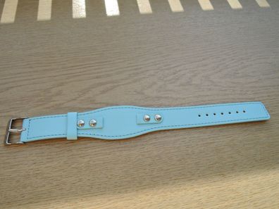 Leder Uhrenarmband Unterlegband blau 9mm