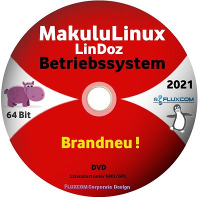Makulu Linux LinDoz 64 Bit 2021, Live DVD/ CD komplettes Betriebssystem, deutsch