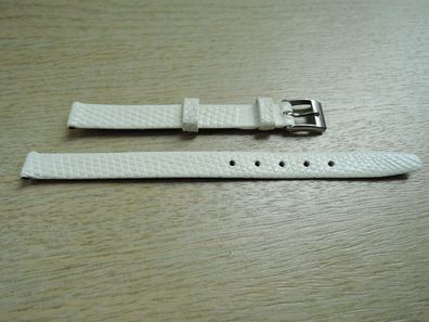 Leder Uhrenarmband Eidechse Ersatzband weiss 8mm b348