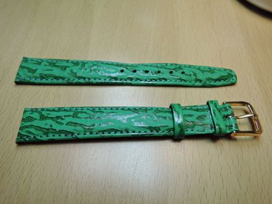 XL Leder Uhrenarmband Hai grün 16 mm b76