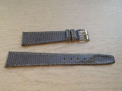 Leder Uhrenarmband Eidechse Ersatzband grau 16mm b259