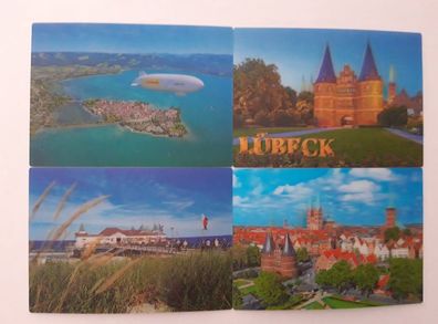 3 D Ansichtskarte Zeppelin, Usedom o. Lübeck Postkarte Wackelkarte Hologrammkarte