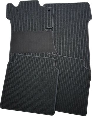 Fußmatten für Mercedes S-Klasse C126 in Rips schwarz mit Trittschutz