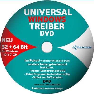 Universal Treiber CD / DVD für Win 7 / 8 / 10 / XP Vista (32 & 64Bit)