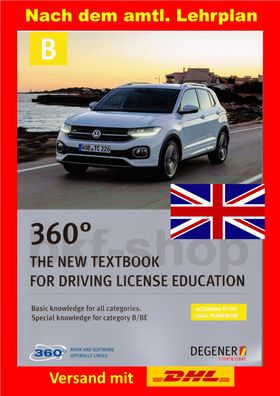 Fahrschule Lehrbuch Englisch Degener 360 Das Buch Lernbuch B / BE Auto Führerschein