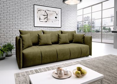 FURNIX Sofa ASVIL 3-Sitzer Schlafsofa Couch mit Schlaffunktion Bettkasten MH 38