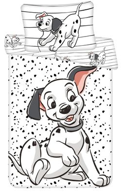 Disney Kinder Baby Bettwäsche 101 Dalmatiner Hund Lucky schwarz weiß Bettdeckenb
