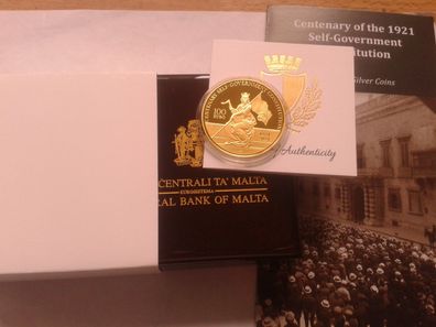 100 euro 2021 PP Malta Selbstverwaltung Maltas 1 Unze 31,1g 999er Gold NUR 105 Stück