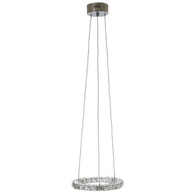 LED-Hängeleuchte HW152, Hängelampe Deckenleuchte Pendelleuchte, Kristallglas