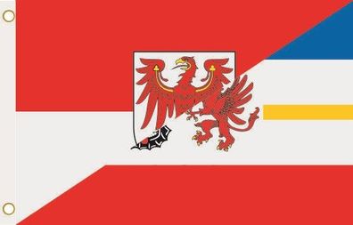Fahne Flagge Brandenburg - Mecklenburg-Vorpommern Hissflagge 90 x 150 cm