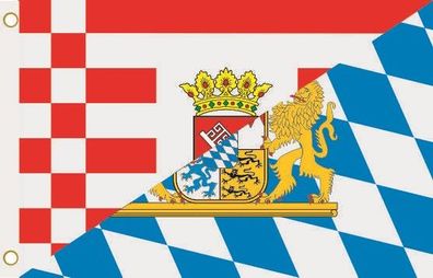 Fahne Flagge Bremen - Bayern Hissflagge 90 x 150 cm