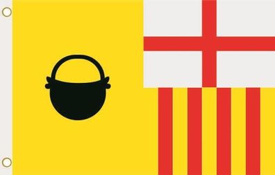Fahne Flagge Caldas de Montbui (Spanien) Hissflagge 90 x 150 cm