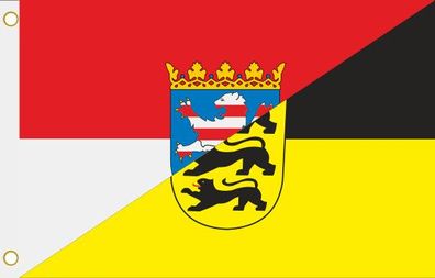 Fahne Flagge Hessen - Baden-Württemberg Hissflagge 90 x 150 cm