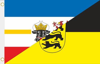 Fahne Flagge Mecklenburg-Vorpommern - Baden-Württemberg Hissflagge 90 x 150 cm
