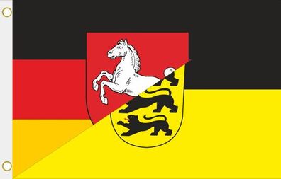 Fahne Flagge Niedersachsen - Baden-Württemberg Hissflagge 90 x 150 cm